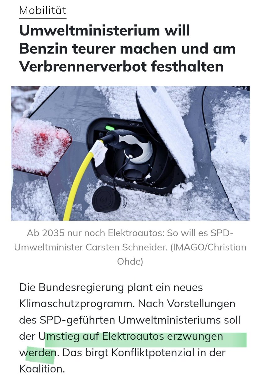 Jetzt kommt die Brechstange 

Zwang zum E-Auto

So geht Politik für die Menschen 

Immer schön Altparteien wählen!