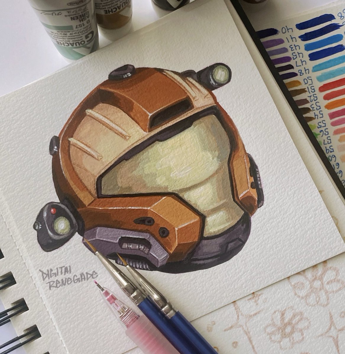 DigitaiRen's tweet photo. Realized I posted one without a signature… so enjoy a repost… 
#halo #HaloSpotlight #traditionalart https://t.co/ZozVVeYmMr