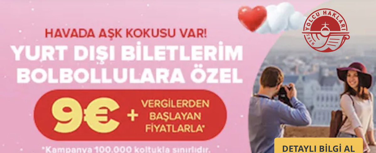 Kampanya Haberi:

Pegasus, 29 Mart - 31 Mayıs 2026 arası yurt dışı uçak biletlerinde kampanya başlattı👇🏼

9€+VERGİ den başlayan fiyatlarla💶

❗️Bu biletler bagajsız olup, kabin bagajı almak isterseniz gidiş dönüş 10€ daha ek ücret ödemelisiniz. 

Marka adı geçtiği için #reklam