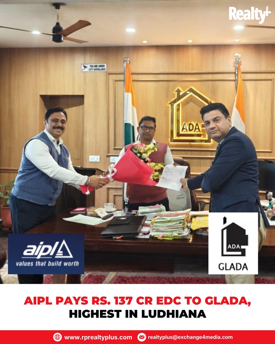 RPRealtyPlus's tweet image. AIPL clears Rs. 137 crore EDC dues to GLADA, marking a major milestone for the DreamCity township in Ludhiana and signalling strong development momentum in the region.

Read more: rprealtyplus.com/article/aipl-p…

#AIPL #DreamCity #LudhianaRealEstate #TownshipDevelopment #RealEstateIndia