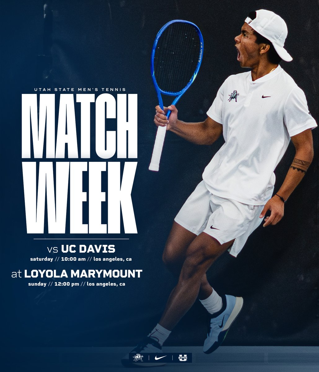 Away matches, big energy ⚡🎾

🆚 UC Davis
🗓️ Saturday - 10:00 am
📍Los Angeles, CA

🆚 Loyola Marymount
🗓️ Sunday - 12:00 pm
📍Los Angeles, CA

#ShowMe | #AggiesAllTheWay