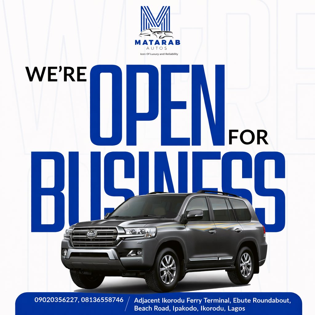 Matarab_Autos's tweet photo. We are your all encompassing automobile consultant.

We offer unbeatable automobile deals across the globe.

Matarab Autos on a mission to make your automobile dream a reality.

Click to own your dream car 
https://t.co/jX0R5F0qDh https://t.co/m1GaJlmI8M