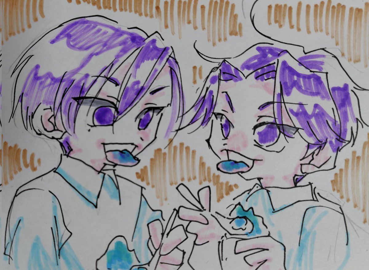 ちびっこ時代仲良しだろうから
こんなんしてたかもなという妄想
かき氷食べて舌を見せ合うの
やるよね