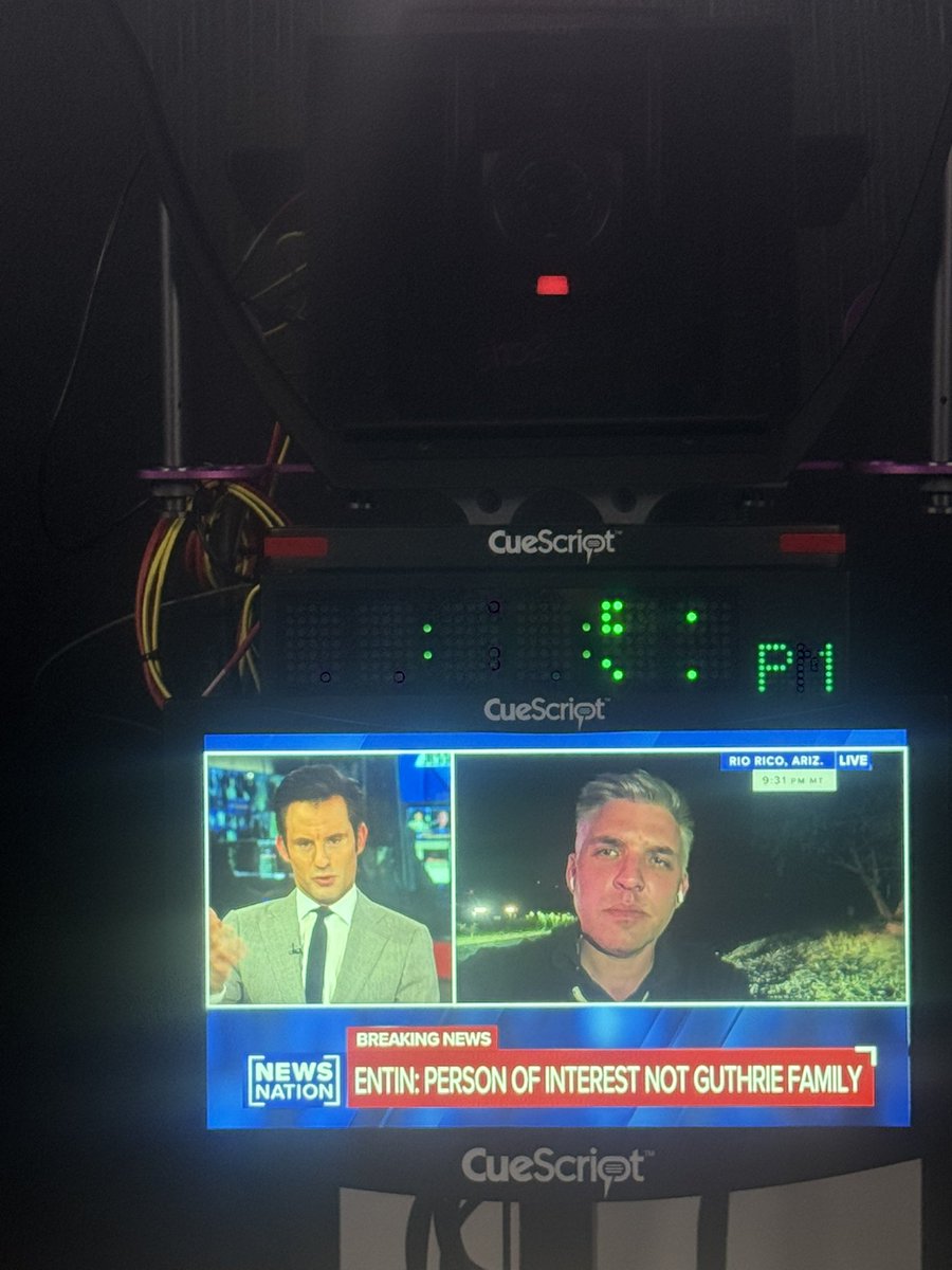 KellieMeyerNews's tweet photo. NEWS @BrianEntin reporting LIVE on Jesse Weber LIVE with @jessecordweber on @NewsNation that police are about to execute a search warrant at the person of interests’ home in the Nancy Guthrie case. 

The person of interests’ address is on this street where Brian is reporting from, he tells Jesse. 

Also, Entin jumped in his car and drove about an hour south of Tucson when he heard from his sources that a person of interest was detained. 

@PimaSheriff said deputies detained a subject during a traffic stop south of Tucson. 

Entin reports they have not found Nancy Guthrie.