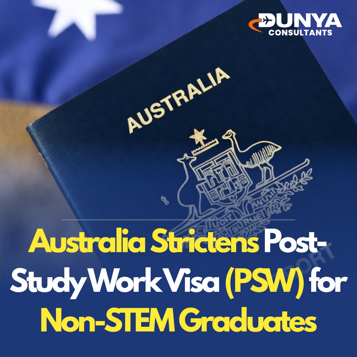 dunyaconsultant's tweet image. With New Guideliens released on 8 Feb, 2026, Australia will Prioritize STEM (Science, Technology, Engineering, and Mathematics) &amp;amp; Healthcare graduates for Post-Study Work Visas, while "Non-STEM" students may face stricter Post-Study Work Visa (PSW) limits.

#PostStudyWorkVisa