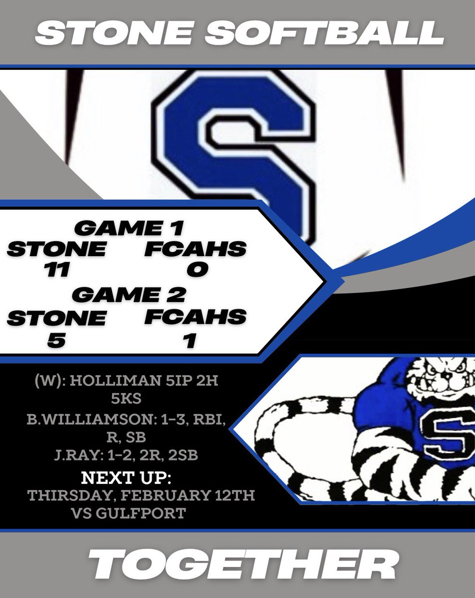ady Cats start the season off with 2 wins tonight over the Lady Aggies. JV kept adding and adding behind Moseley in the circle for an 11-0 win. Holliman comes back after time off to secure the first win in the circle for the second game. Next up vs Gulfport on Thursday at Home.