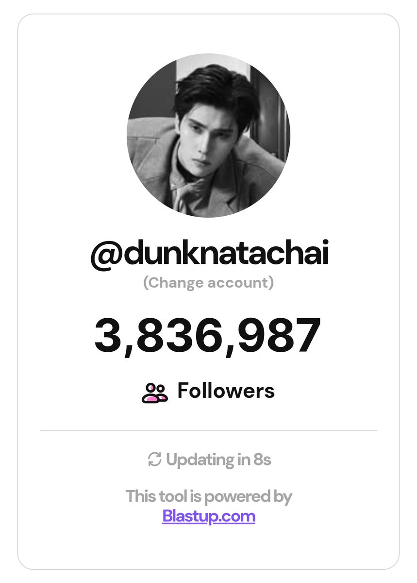 zaynauthentic's tweet photo. (Instagram Follower Growth)
Ig: dunknatachai 

Time gap: 24 hours
Variation: Increase by more than 1.5K followers

#dunknatachai #จุงดัง #JoongDunk https://t.co/UsPF4ZOoKL