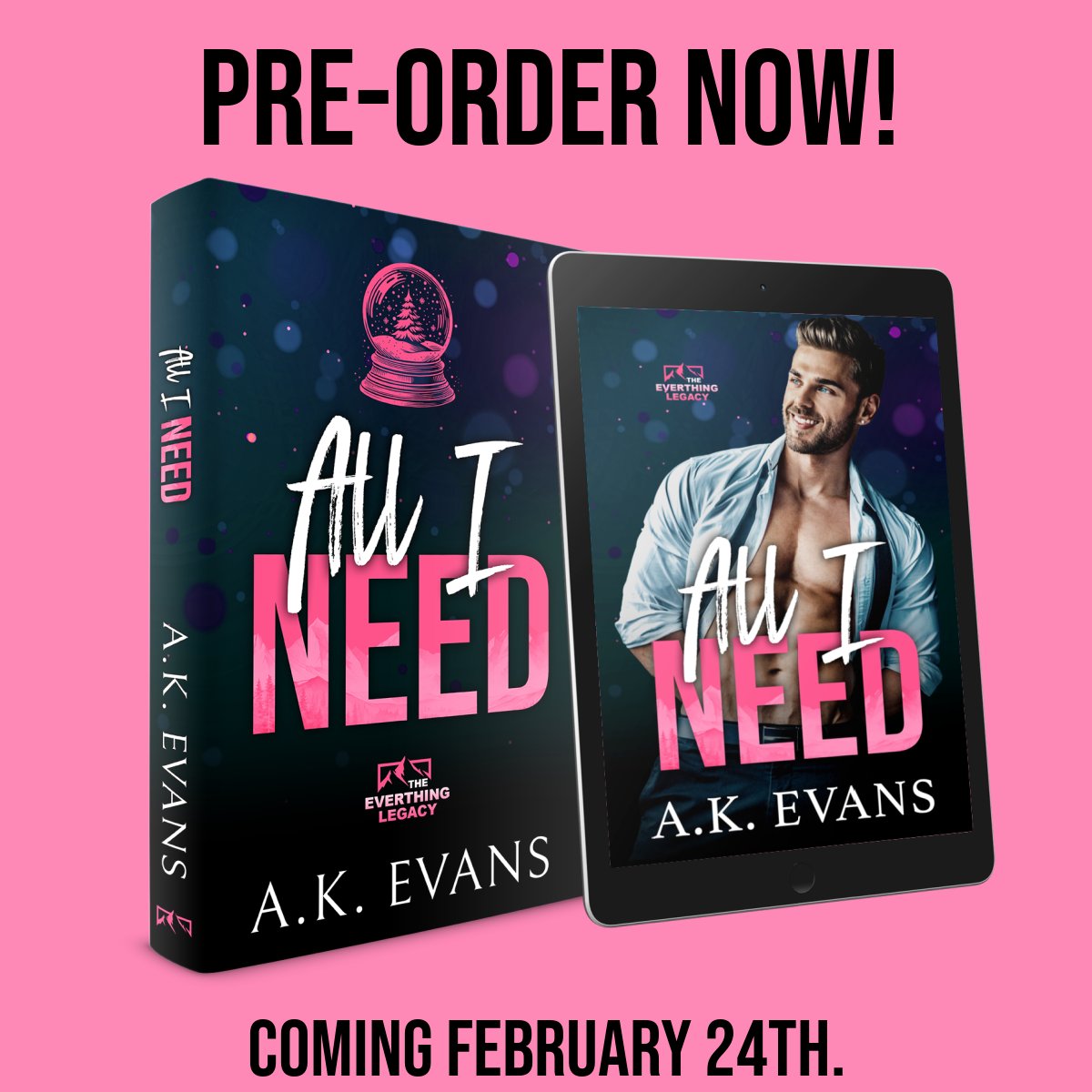 COVER REVEAL! Taj Blackman knows a thing or two about responsibility. All I Need by A.K. Evans #TheEverythingLegacy Pre-order today! amzn.to/3LL9SPh