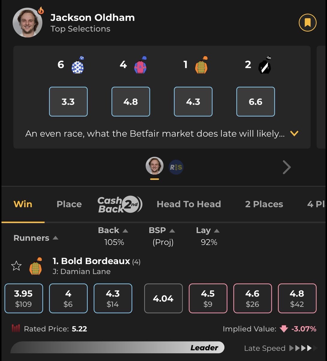 Interfaz de la app Betfair mostrando apuestas en vivo