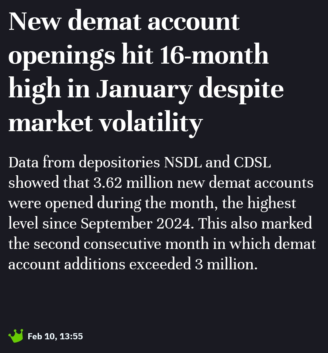 swingcrafthq's tweet photo. New demat account opening hit 16 month High in Jan-26.
#Groww leads with 3.5 lakh
#Dmate https://t.co/cOsItAA4Ff