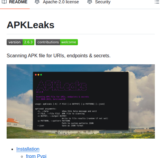 Extracts sensitive endpoints and secrets from Android packages https ...