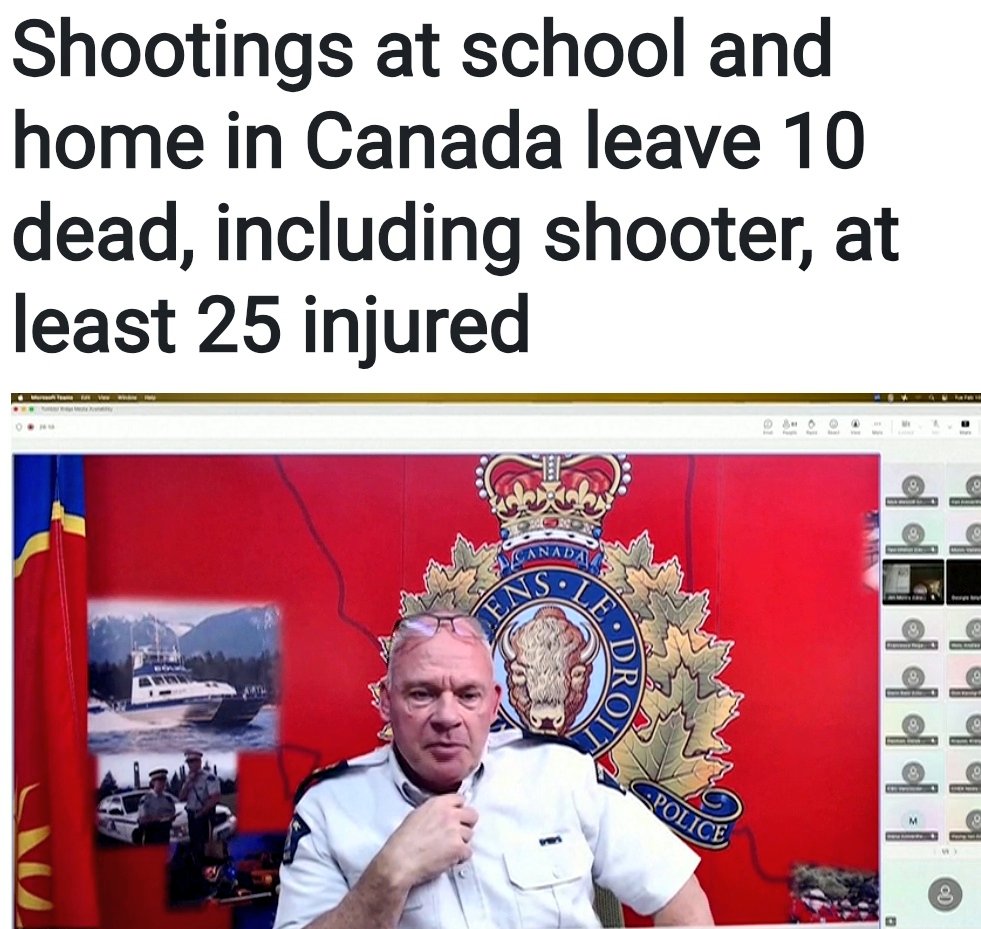 InfoR00M's tweet image. 🇨🇦 CANADA SCHOOL SHOOTING HORROR: 10 DEAD, 27 INJURED 
Motive remains unclear🚨

       A mass shooting at Tumbler Ridge Secondary School in British Columbia left 8 people dead, including the gunman, with 2 more bodies found at a connected home, bringing the toll to 10 dead. Over…