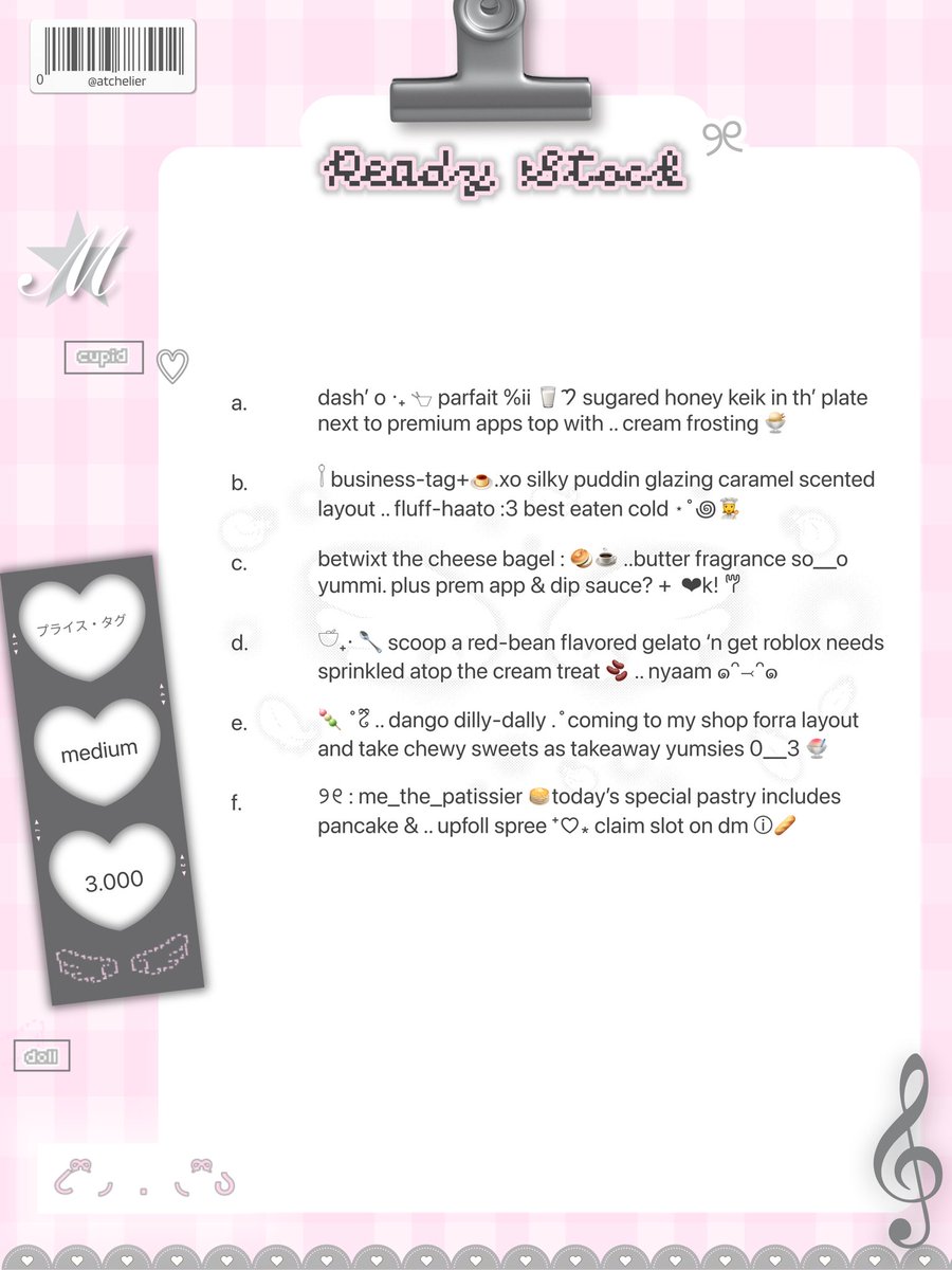 ⠀

ⓘ   .. retweet’s cherished ♥︎

holaa, dear angels! 🎀 &amp;77 <a href="/atchelier/">anaisᥬᩤ</a> punya beberapa bio short-dan-medium wording yang bisa dibawa pulang~harga tertera di gambar, free re-text 🎵 silakan ketuk dm / tele di profile untuk membeyii! terimakaci  ₍ᐢ. .ᐢ₎ ₊˚ #zonauang

⠀