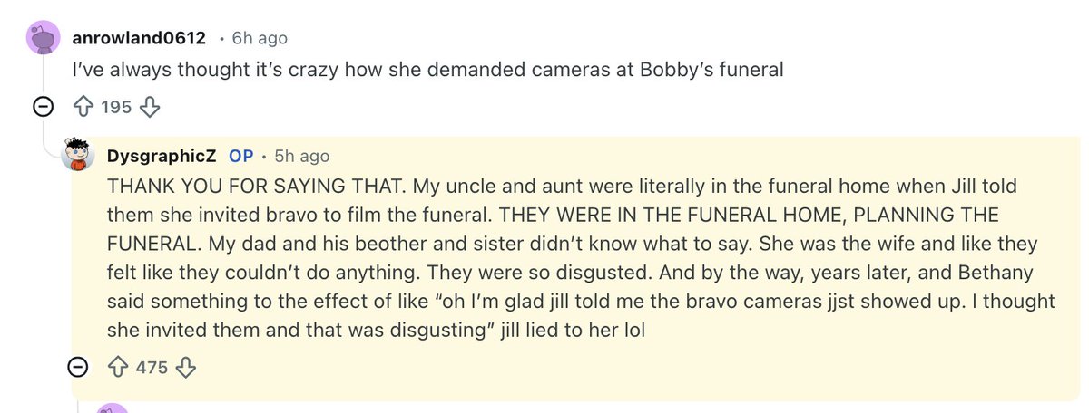 gibsonoma's tweet image. Jill Zarin's alleged step-grandson did a Reddit AMA and the biggest revelation is that he confirmed that Jill allegedly did in fact invite the Bravo cameras to film at Bobby's funeral, despite maintaining otherwise. #RHONY