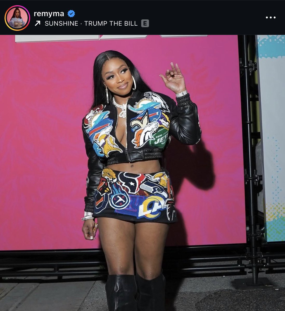 Remy Ma (<a href="/RealRemyMa/">Remy Ma</a>) used <a href="/sunshinebenzi/">BENZIANA</a>’s ‘TRUMP THE BILL’ sound on her latest Instagram post! 🔥