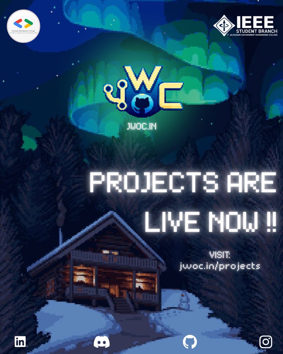 JWOC188597's tweet photo. JWOC Projects are officially LIVE! ❄️
Winter is here, but the code is about to get hotter.

Explore innovative open-source projects, find what excites you.

🔎 Check them out here:
https://t.co/DruhbNjGer

#JWOC #JWOCSeason7 #OpenSource #BuildInPublic #Developers #WinterOfCode https://t.co/wlWGdTUUc6