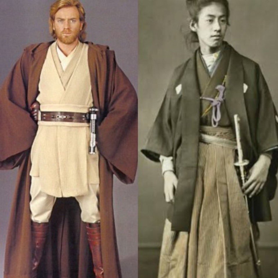 I mean “JEDI KNIGHTS”

They literally have “knight” in their name, obvious playing at fairy tale knights in shining armor

And Jedi seems to be derived from the word “Jidaigeki” the name of the genre of Samurai movies Lucas loved 

They even wear samurai like robes