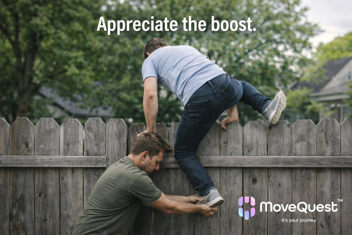 MoveQuestMQT's tweet image. Appreciate the boost.

We’ve all needed one.
A lift. A hand. A push.

In real life, a boost helps you get over the fence.
In MoveQuest, boosts help your movement go further.

Same steps.
More lift.

Boosted rewards are here.

#MoveQuest #Boosted #fyp