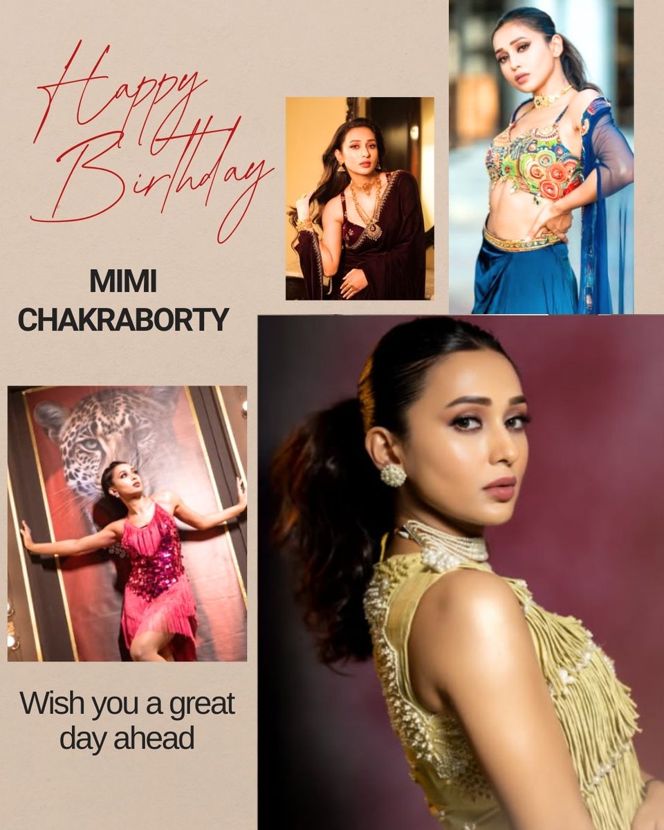 Calcutta_Times's tweet photo. Happy Birthday, Mimi Chakraborty ✨🎂
To the queen of charm, confidence and scene-stealing style—may the year ahead be as dazzling as you are.
#MimiChakraborty #BirthdayGirl #TollywoodStar #StyleAndGrace #CelebrateInStyle https://t.co/ly6txaBBQ6