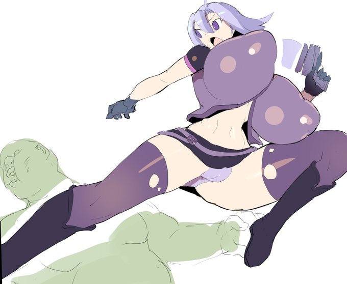 エッチな飛び蹴りが描きたかったので、オリキャラのカオルーバイオレット 