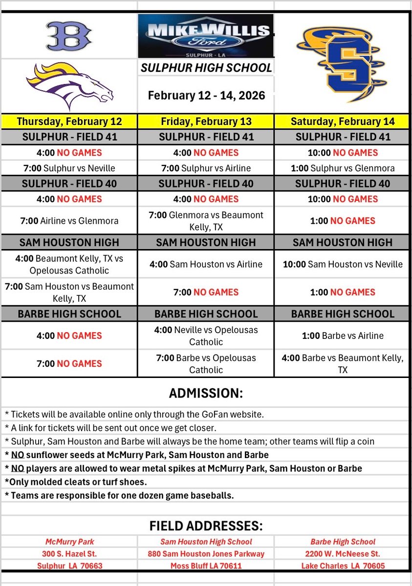 Sulphur Golden Tors Baseball tweet media