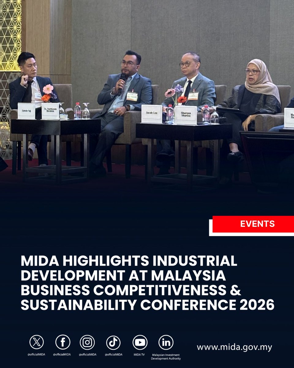 OfficialMIDA's tweet image. Ts. Norhizam Ibrahim, Executive Director of Manufacturing Development (Non-Resource) and MIDA’s Chief Digital Officer, shared NIMP 2030 insights at MBCSC 2026, spotlighting industrial transformation, competitiveness &amp;amp; sustainable growth. #MIDA #InvestInMalaysia #NIMP2030