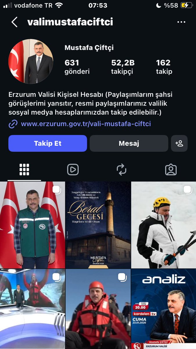 yeni içişleri bakanı mustafa çiftçi’nin instagram paylaşımlarının tamamına baktım.

bırakın atatürk anmayı, tek bir defa milli bayram dahi kutlamamış. ne 29 ekim, ne 19 mayıs…

15 temmuz’u, sezai karakoç’u, necip fazıl’ı’ abdülhamit’i ve iskilipli atıf’ı ise hiç atlamamış.