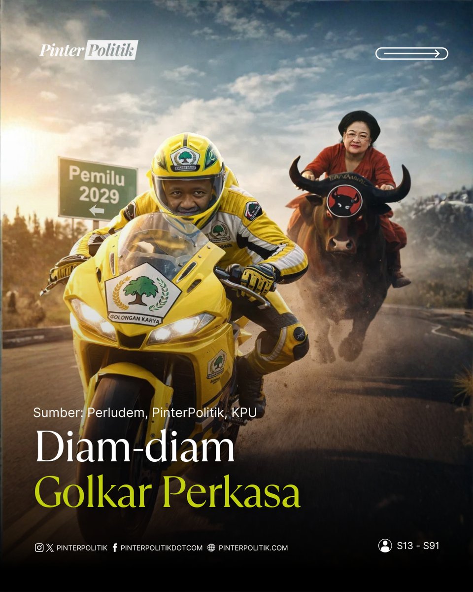 pinterpolitik's tweet image. Menurut kalian apakah Golkar bisa mengalahkan PDIP di 2029? Share di kolom komentar ya!

#golkar #pdip #pemilu2029 #prabowo #pinterpolitik #bahlil