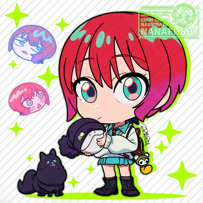 #私はこういう絵を描いています パフェのような華やか可愛いミニキャラなどを描いてます( ˙꒳​˙)