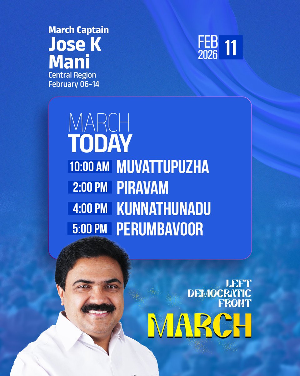 CPIMKerala's tweet photo. Kerala Marches Forward!
From welfare to development, the Left leads Kerala ahead.
#LDF #KeralaProgress #TruthPrevails #LDFMarch https://t.co/VLvjyRHrLr