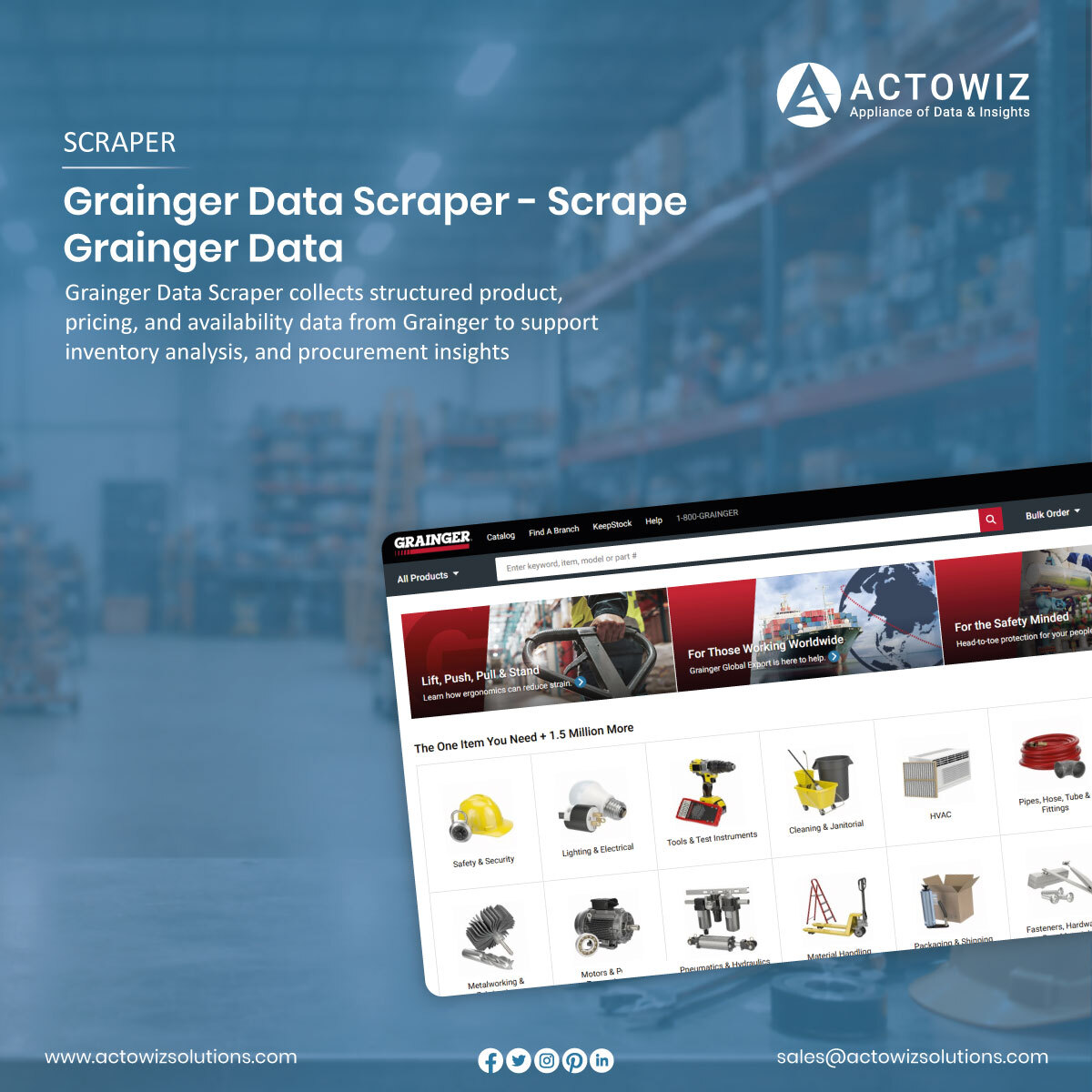 actowizsolution's tweet photo. Grainger Data Scraper collects structured product, pricing, and availability data from Grainger to support inventory analysis, and procurement insights

https://t.co/DU1pnUGFWM

 #RetailAnalytics #StructuredData #RealTimeData #DataDrivenDecisions #ActowizSolutions #DataScraper https://t.co/Ac10eh1lRw