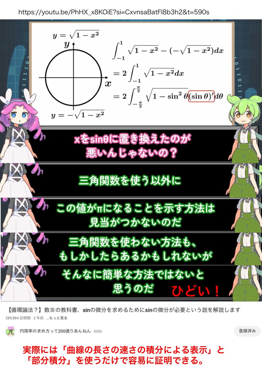 数楽 その動画の循環論法説は容易にできることを「見当がつかない