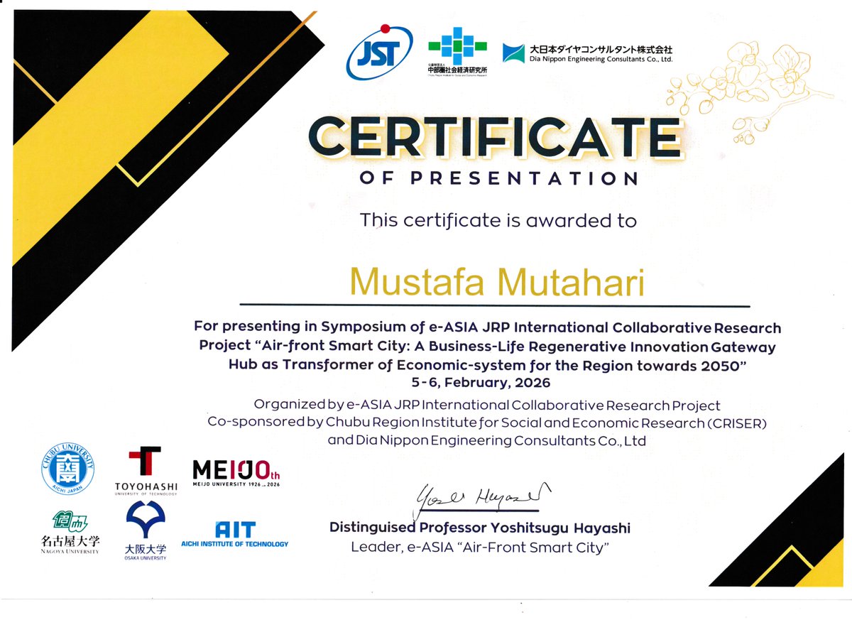 MustafaMutahari's tweet photo. At the e-ASIA JRP International Research Symposium on Feb 5, 2026 (Nagoya), I presented our latest results on the application of the QOL/QOB evaluation model, comparing living and business environments across Aichi, Singapore, and Munich. https://t.co/ZNfQcipqdY
