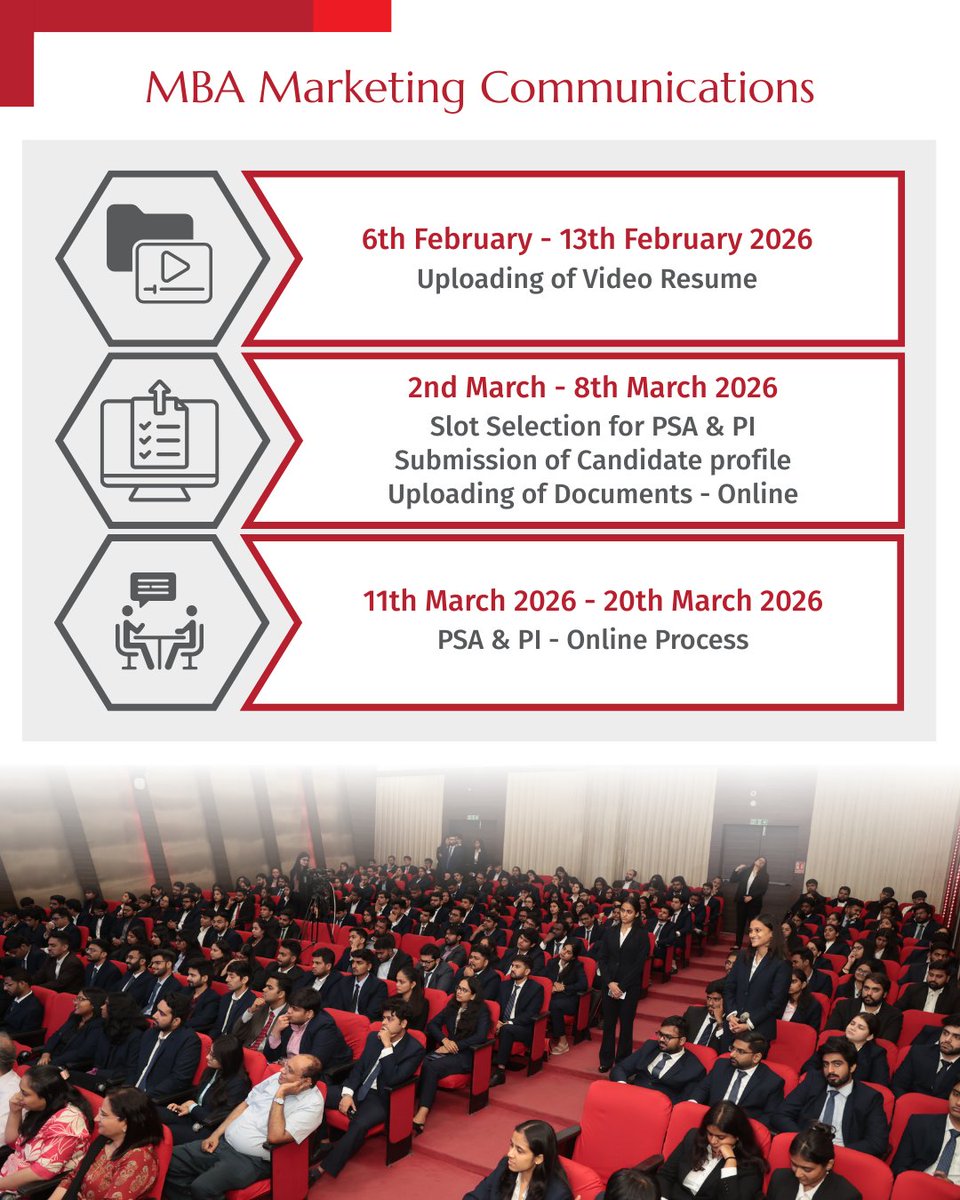 kjsimofficial's tweet photo. Aspirants are encouraged to review the timelines carefully and take timely action. Staying updated brings them one step closer to beginning their MBA journey at K J Somaiya Institute of Management.✨
(@Somaiya_SVU)
#AdmissionsTimeline #ImportantDates #MBAAdmissions #NextSteps #Admissions2026
