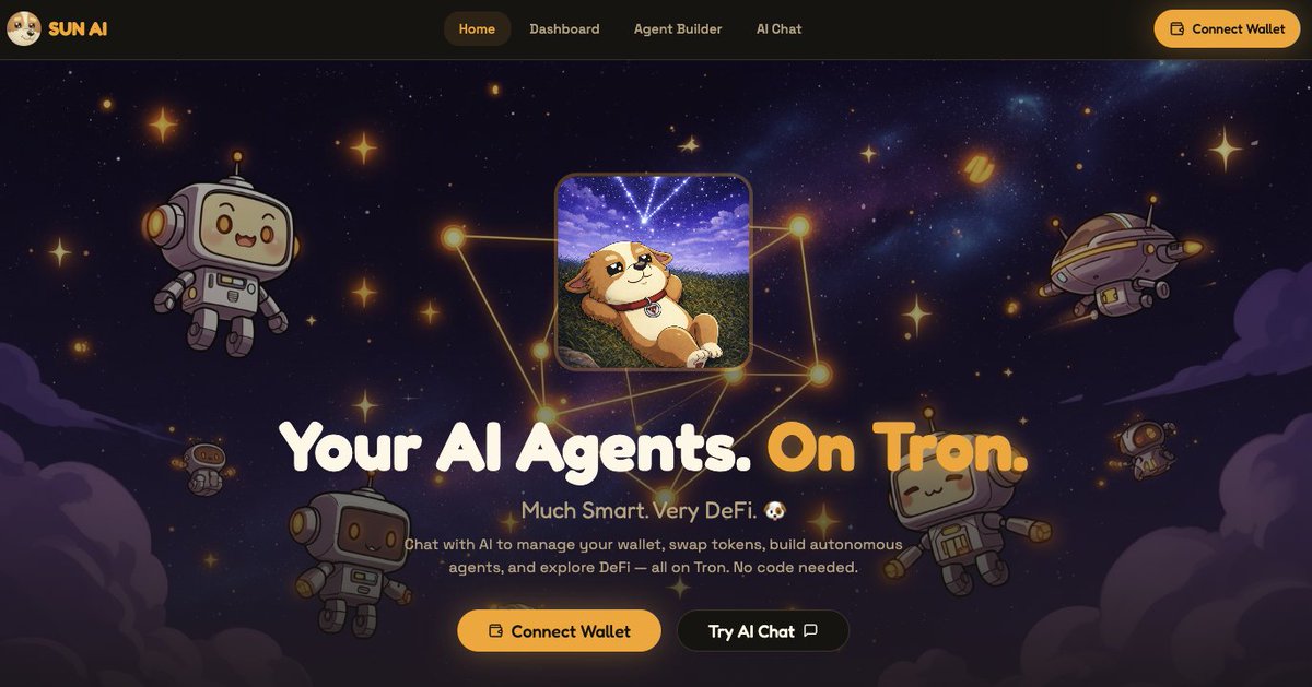 INTRODUCING SUNAI ☀️

THE FIRST AI AGENTIC INFRASTRUCTURE ON TRON  POWERED BY $SUNDOG 🚀

A new era is officially beginning on TRON.
Meet SUNAI, the first AI Agentic Infrastructure built on the TRON blockchain, designed to transform how users interact with crypto, DeFi, and