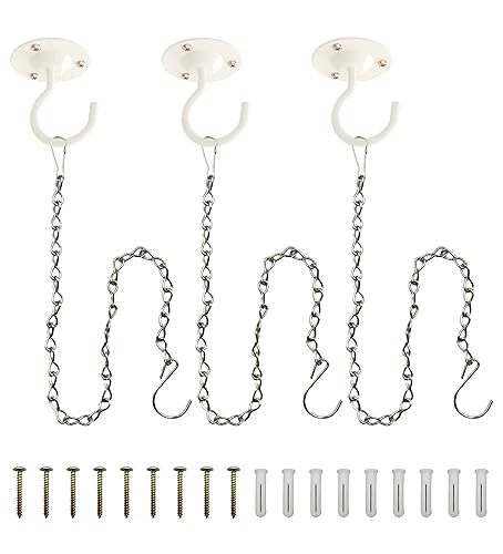 I just received Ceiling Hooks with Hanging Chain Hook Pack of 3- Wall Hook Metal Plant Bracket Iron Lanterns Hangers for Bird Feeder, Wind Chimes, Planters (White 3 Pack) - White 3 Pack from koala_koa via Throne. Thank you! throne.com/alluringsimmer #Wishlist #throne