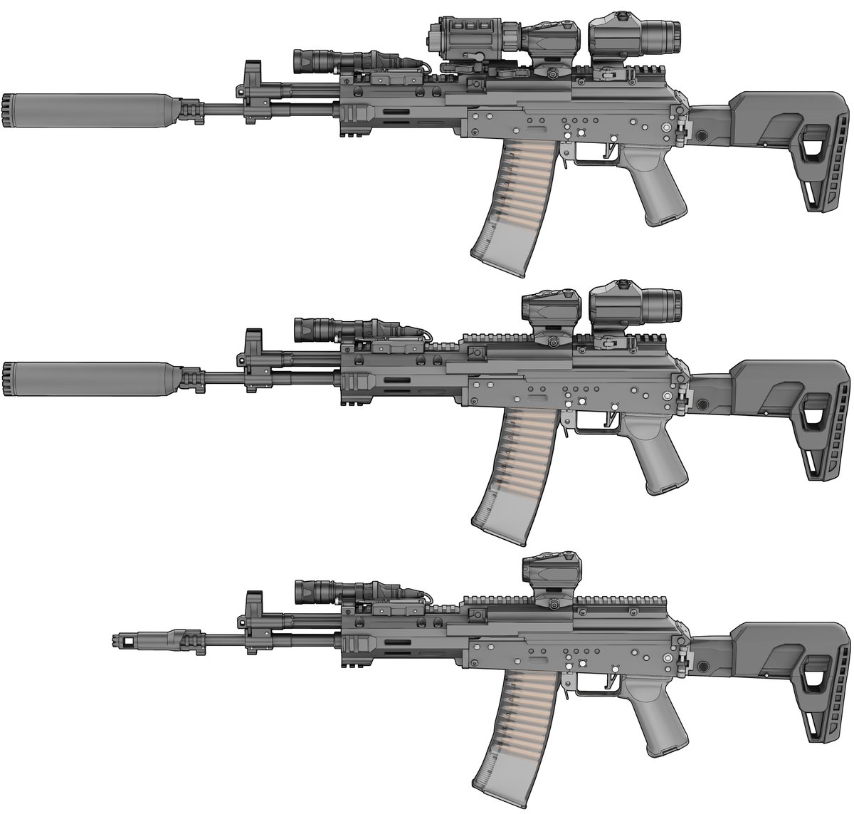 AK-19 (5.56) chassis system concept art.