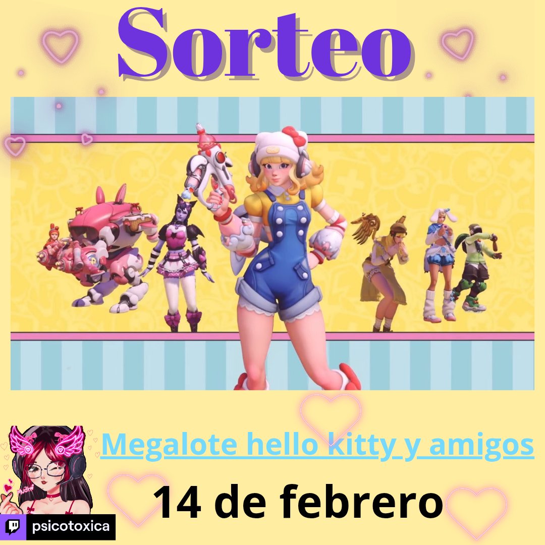 Psicotoxicaa's tweet photo. 🎀SORTEO MEGALOTE HELLO KITTY Y SUS AMIGOS🎀
Gracias @OverwatchLATAM y @Blizzard_Ent por el codigo de regalo
Requisitos:
▪️Seguirme en X, ig y Twitch 
▪️LIKE Y RT
▪️ MENCIONAR A UN AMIGO
▪️CANJEAR LA RECOMPENSA EN MI CANAL DE TWITCH CUANDO ESTE EN VIVO 
#OWLATAMxsanrio https://t.co/4JsCZWoXHz