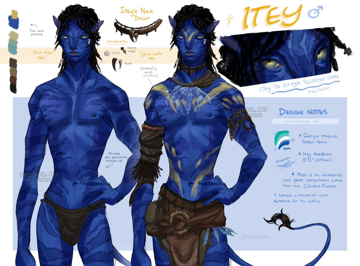 i would like to (finally) formally introduce Itey . my afop na'vi oc. he's pretty epic i think.