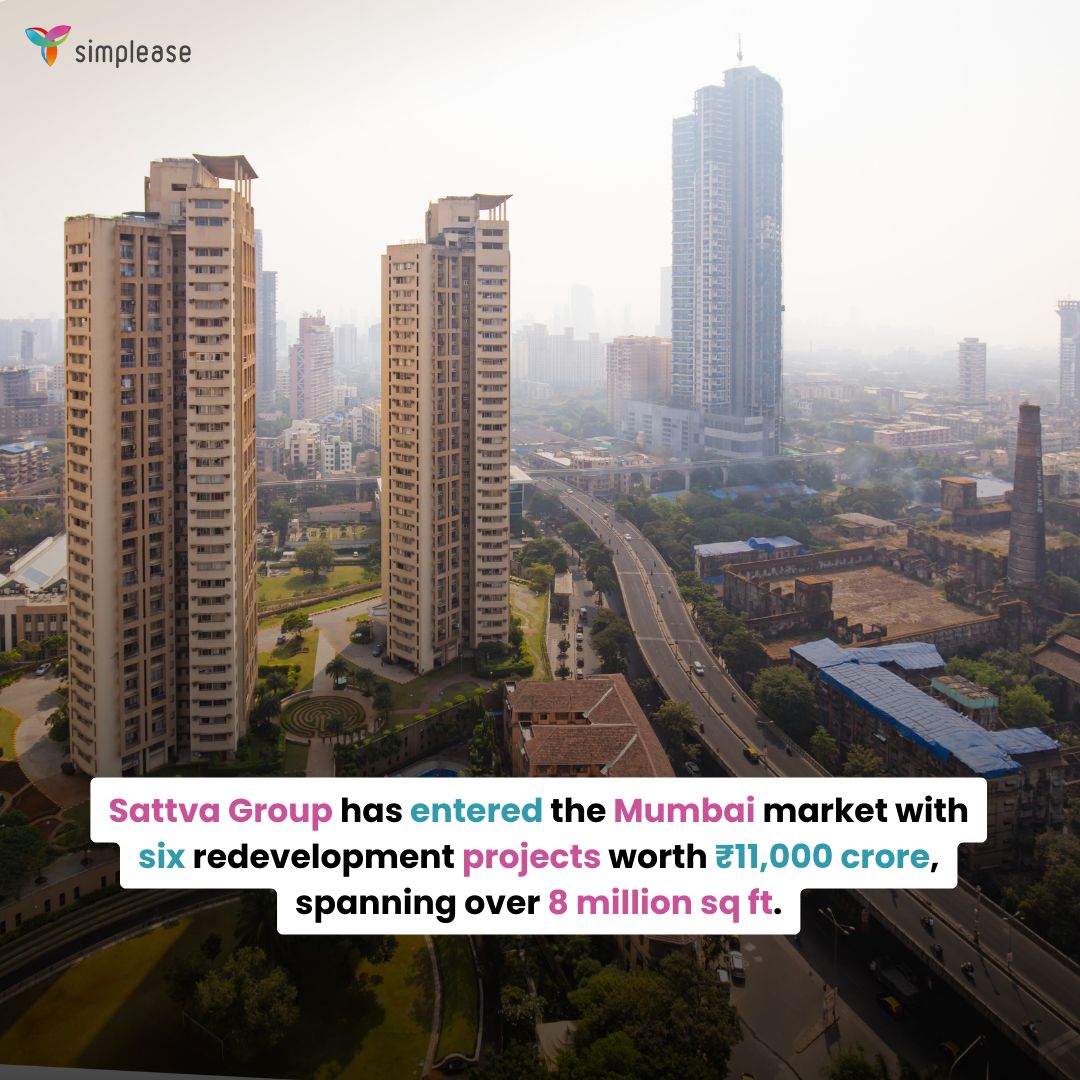 Sattva Group enters Mumbai with 6 redevelopment projects worth ₹11,000 crore, spanning 8 mn sq ft across Parel, Prabhadevi, Goregaon, Powai &amp; BKC.

Over 4,500 homes planned in phased rollout till 2032. 

#MumbaiRealEstate #Redevelopment #SattvaGroup #MMRProperty #UrbanRenewal