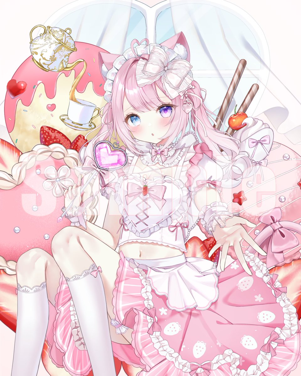 ゆら様のバレンタインイラストを描かせて頂きました！✨️
可愛いと甘さが詰め詰めです🤍🍓