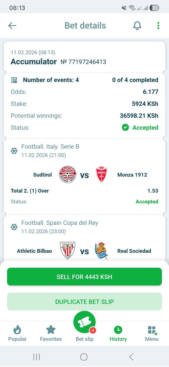 6 ODDS ROLLOVER 🤑🎉🎊
MONEY SLIP🤑🤑🥳
SITE : 22BET
HIGH STAKE 
Booking Code 👉FRBQC

Register 👉tinyurl.com/Wan254
Promocode 👉WAN254

Join Telegram channel 👉t.me/+2cwTrSz9UCphY…