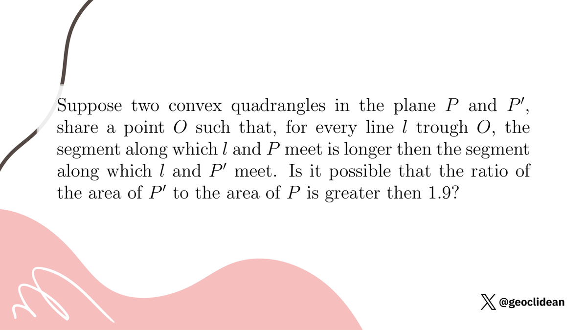 geoclidean's tweet photo. RMM 2013 Problem 4
#Ratio #Geometry #GeometricTransformation #Reflection #Integration #Function #Homothety https://t.co/7lWvll8bcp
