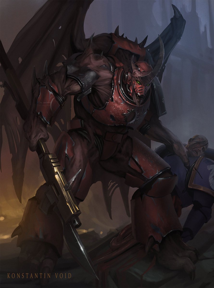 Argel Tal, Possessed Marine Warhammer 40k Art by Konstantin Void