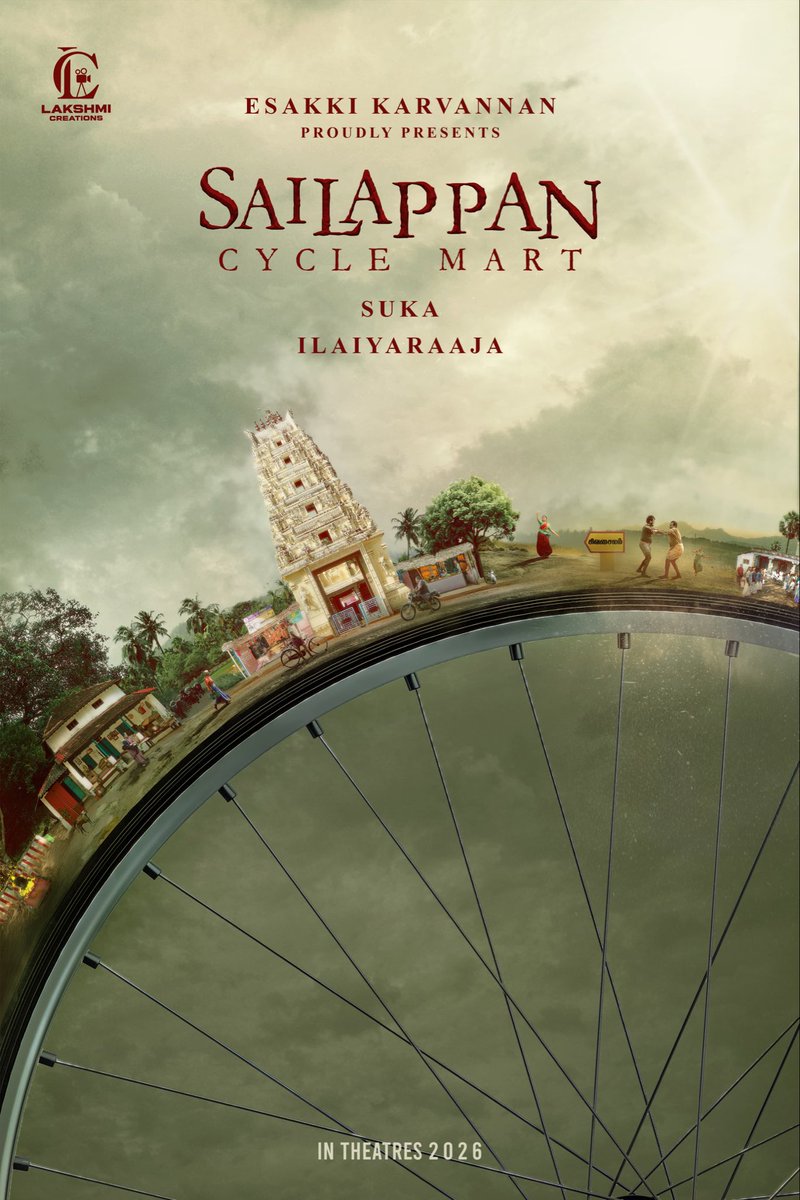 ToouringTalkies's tweet photo. Here’s the first look of Writer Suka’s Directorial “Sailapan Cycle Mart”

Director Vetrimaaran revealed the Firstlook

#SailapanCycleMart #FirstLookLaunch

Director - #Suka
Music - Isaignani @ilaiyaraaja
Editor - #SureshURS
DOP - @martindonraj
Producer - @directoresakki
Actors - @directoresakki @DirectorS_shiva @nandi_katha #Ilavarasu #MSBhaskar
Sound Design - @manojyd

@teamaimpr