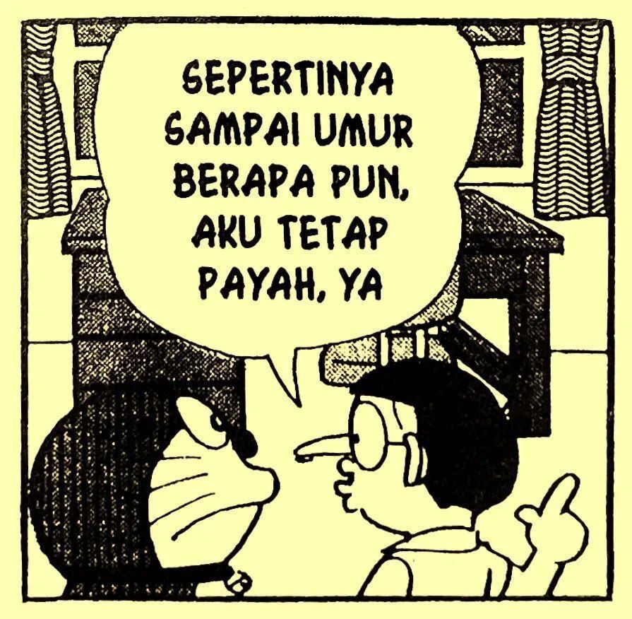 Kabar buruk bagi yang berharap perbaikan diri akan terlaksana hanya dengan bertambah dewasa.

(Vol. 3, 1974/#DoraemonHariIni Maret 2021)