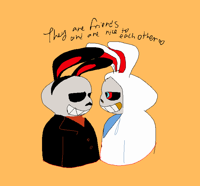 also my super late apology for drawing Dust sans being mean to UF sans, I was trying to be funny about who would win in a fight....it wasn't right....they would be friends...not enemies..forgive me