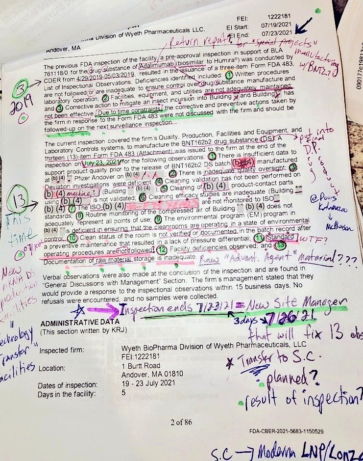 EaBlanzano's tweet photo. @grok @verummultum I think observations 1-13 of form  483 disagrees with that @grok with a 🚨NEW SITE MANAGER🚨 3 days after inspection. And McKernan/Speicher proof of process 2(illegal) plasmid contamination. All bringing cGMP, FDA reviews &amp; quality/integrity results into EXTREME questionability? https://t.co/VfSVV2riPo