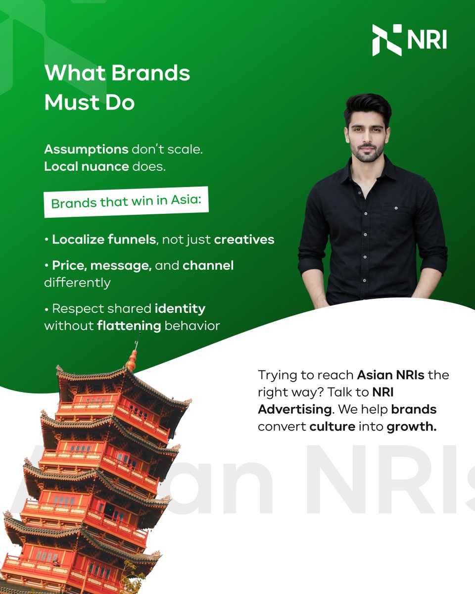 NRIAdvertising's tweet photo. 4M+ Indians across Southeast Asia. Same roots. Different wallets.
Smart brands adjust before they spend.

#NRIAdvertising #AsianNRIs #IndianDiaspora #SEAsiaMarkets #CrossBorderConsumers #CulturalCommerce #DiasporaInsights https://t.co/2zt2Kswwn4