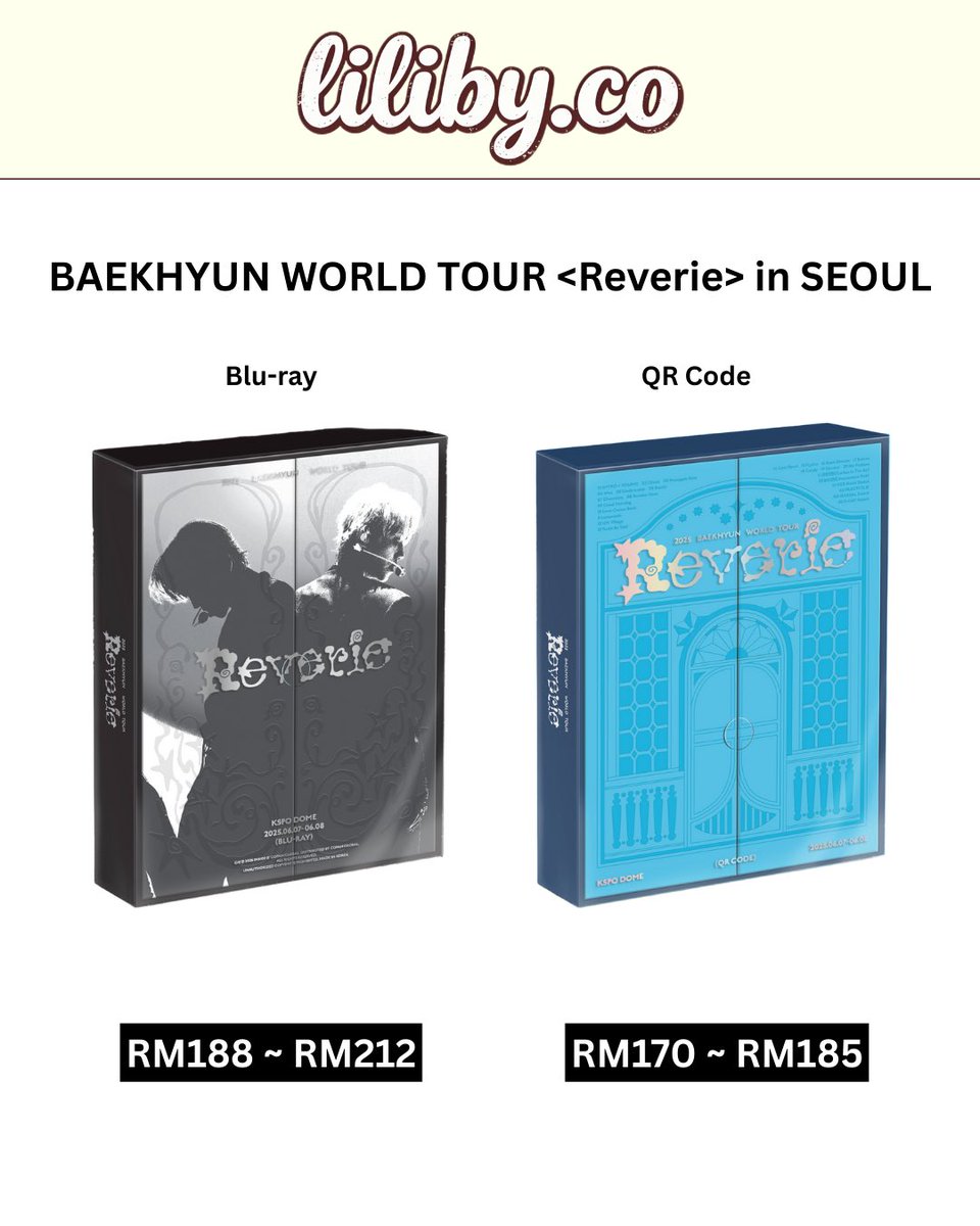 LiLiby_mygo's tweet photo. [MYGO🇲🇾] BAEKHYUN WORLD TOUR <Reverie> in SEOUL

BLU-RAY💰RM188 ~ RM212
QR CODE💰RM170 ~ RM185
🎁 : general POB / WITHMUU / YETIMALL 

🔗: https://t.co/6ciRges4Bw

📅due : 21 Feb 12pm
🚚kr shipping date : 17 Apr
❌no second payment
📮+RM8 WM | +RM16 EM 

#pasarexo #pasarexomy https://t.co/H8SQGNriAw
